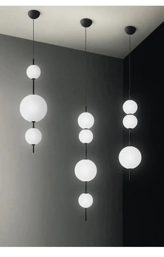 Nordic Simple Modern Restaurant Lamps Personalized Creative Glass Led Large And Small Ball