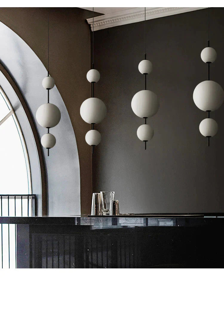 Nordic Simple Modern Restaurant Lamps Personalized Creative Glass Led Large And Small Ball