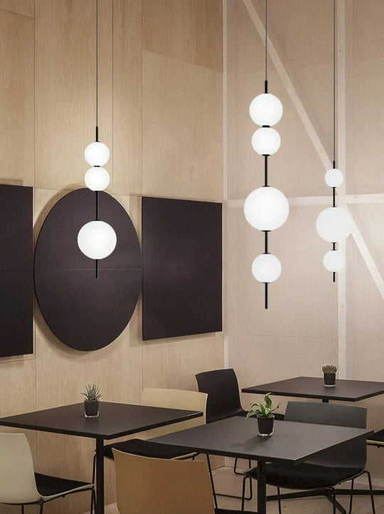 Nordic Simple Modern Restaurant Lamps Personalized Creative Glass Led Large And Small Ball