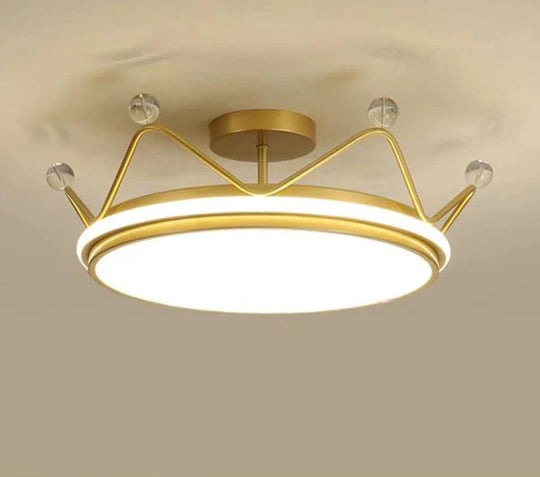Golden Crown Chandelier Simple Modern Room Lamp Pendant