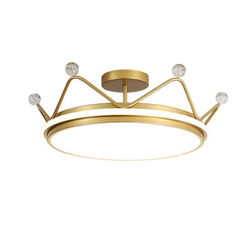 Golden Crown Chandelier Simple Modern Room Lamp Pendant