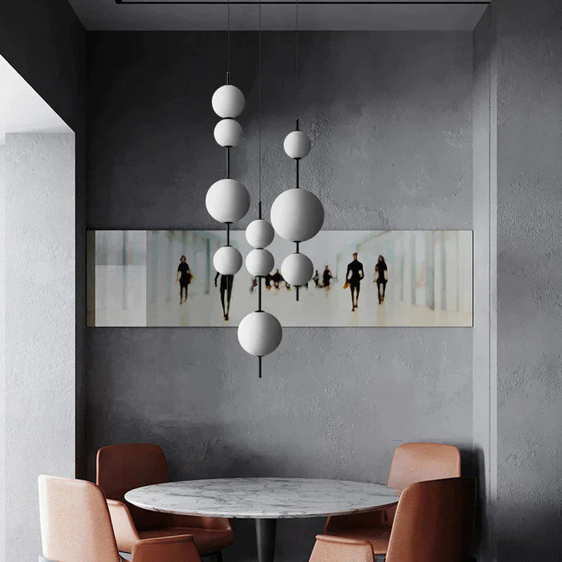 Nordic Simple Modern Restaurant Lamps Personalized Creative Glass Led Large And Small Ball