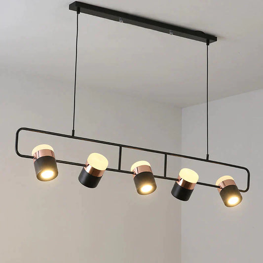 Bar Chandelier Simple Study Restaurant 3 Heads 5 Dining Room Light Led Rose Black / Heads Pendant