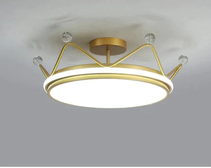 Golden Crown Chandelier Simple Modern Room Lamp Pendant