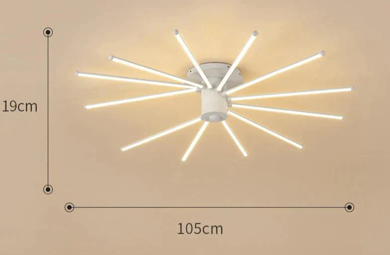 Contemporary Simple Creative Living Room Led Revolving Fireworks Ceiling White 12 Warm Light