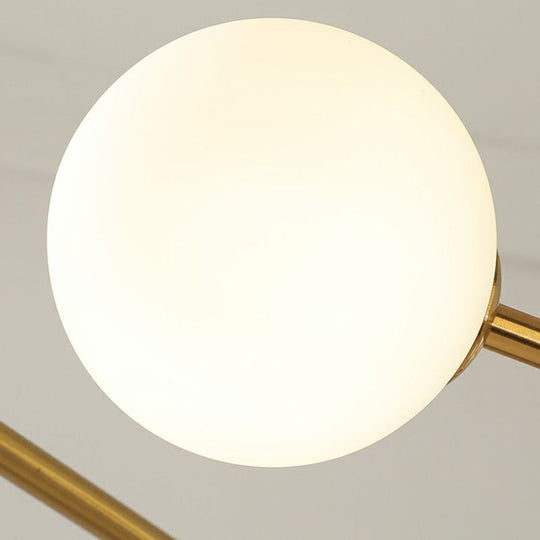 8 - Light Brass Finish Molecular Chandelier With Glass Ball Shades For Simple Yet Elegant