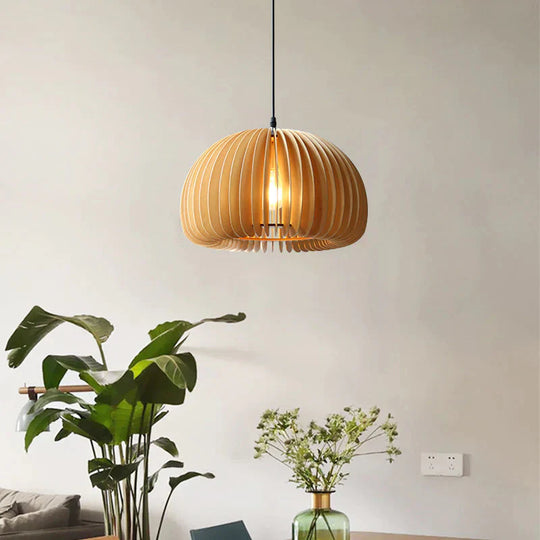 Retro Pumpkin Basswood Chandelier Atmosphere Lamp Pendant
