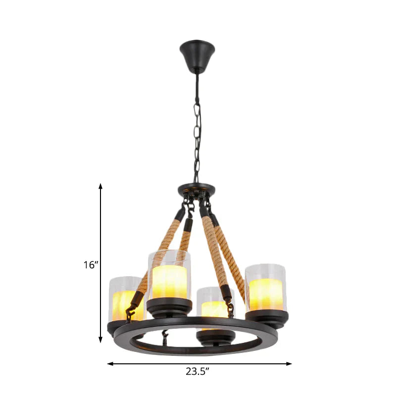 Rustic Style Wagon Wheel Metal Chandelier 6/8/10 Lights Dining Room Hanging Light In Black