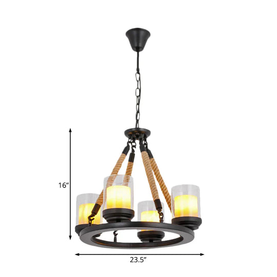 Rustic Style Wagon Wheel Metal Chandelier 6/8/10 Lights Dining Room Hanging Light In Black