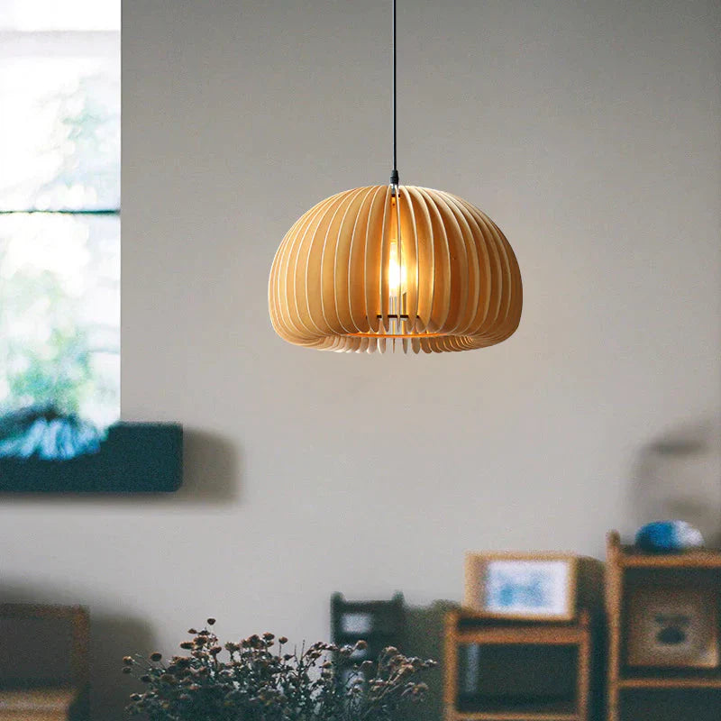 Retro Pumpkin Basswood Chandelier Atmosphere Lamp Pendant