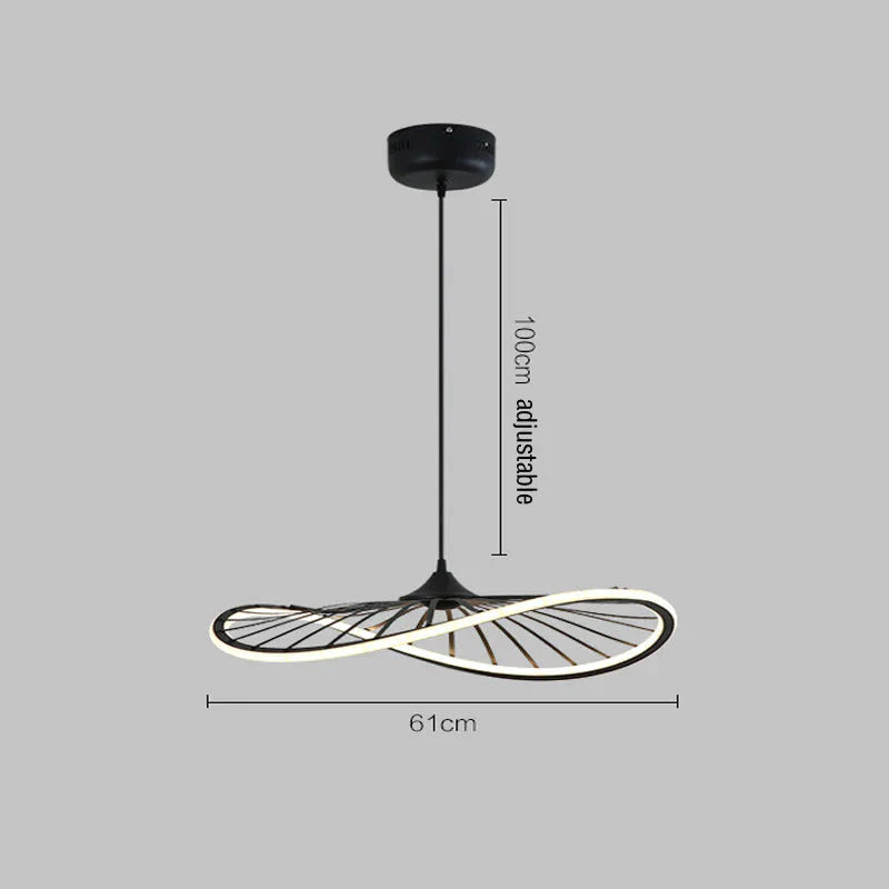 Simple Ring Shaped Chandelier Led Modern Fan Pendant