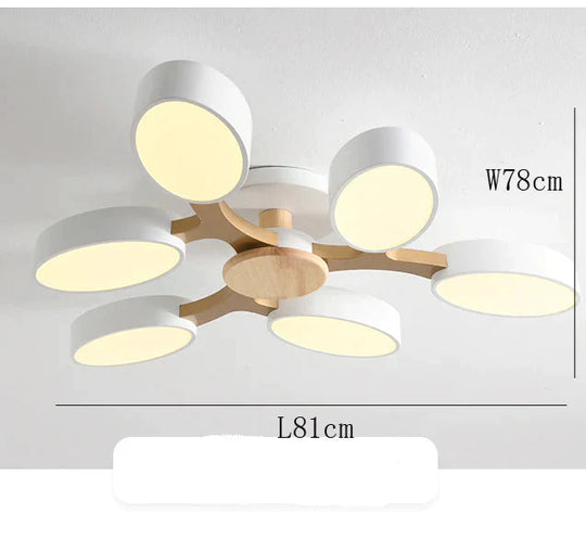 Solid Wood Living Room Ceiling Lamp Led Modern Simple Household Restaurant Lighting Hall Bedroom