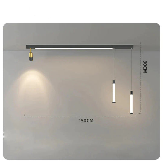 Restaurant Chandelier Modern Minimalist Nordic Table Bar Office Led Long Lamp Lamps A Black /