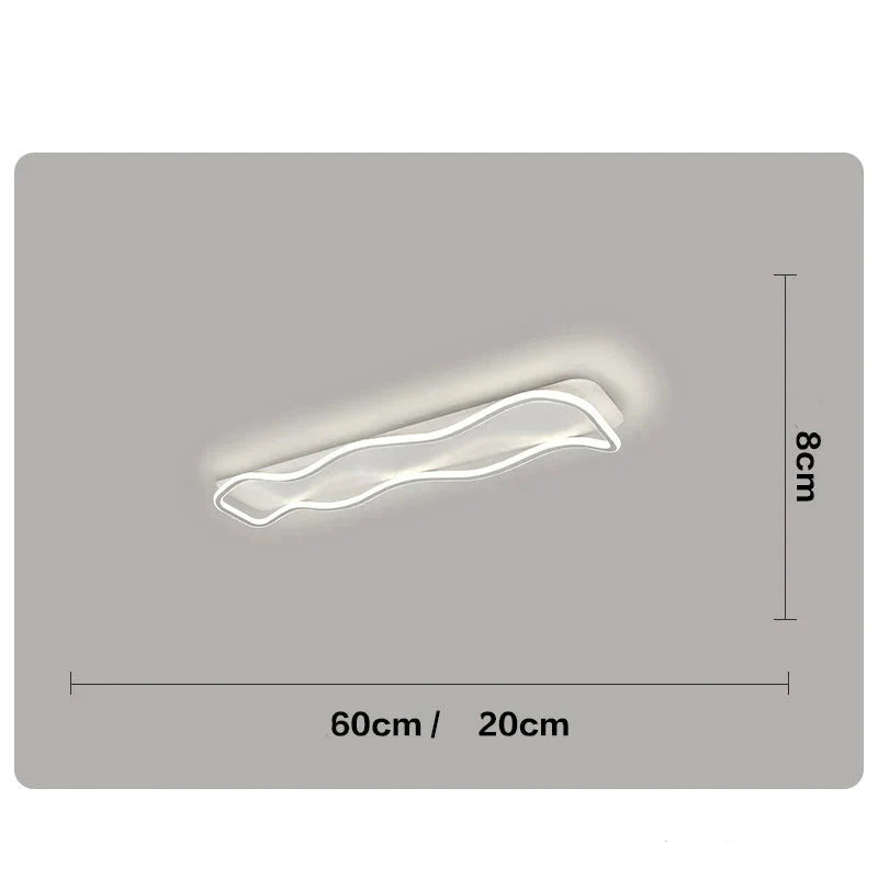 Corridor Lights Long Cloakroom Modern Simple Balcony Entrance Hall Wave Ceiling White / L 60Cm Light