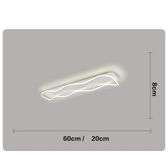 Corridor Lights Long Cloakroom Modern Simple Balcony Entrance Hall Wave Ceiling White / L 60Cm Light