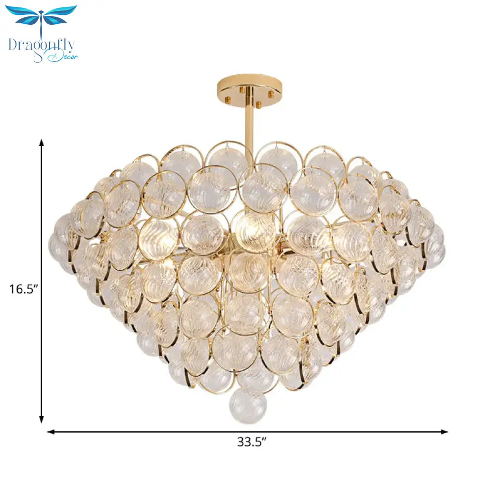 23.5’/33.5’ Wide Bubble Chandelier Lamp Modernism Crystal Beige Led Pendant Lighting Fixture