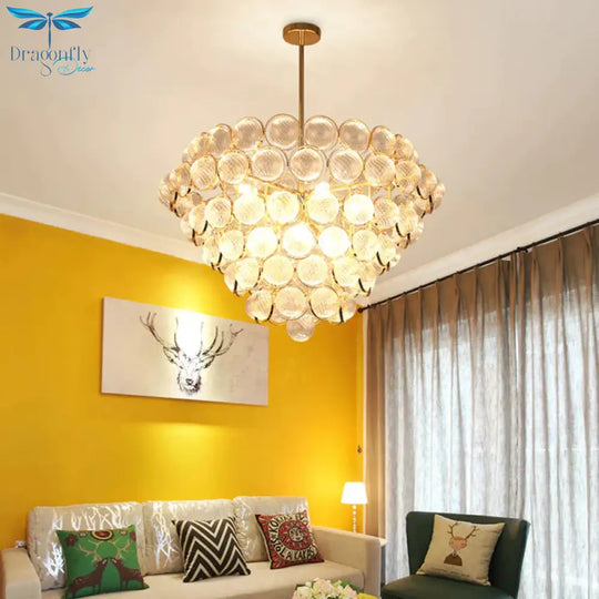 23.5’/33.5’ Wide Bubble Chandelier Lamp Modernism Crystal Beige Led Pendant Lighting Fixture