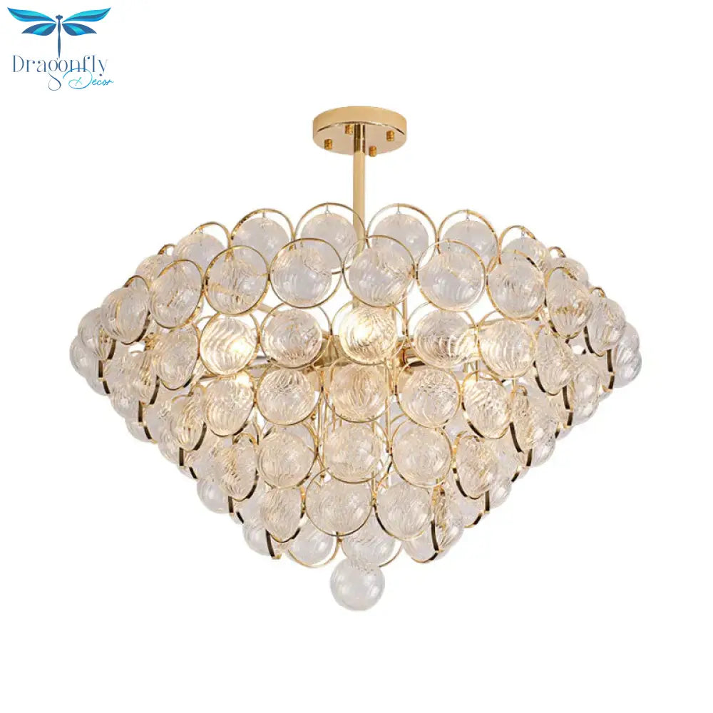23.5’/33.5’ Wide Bubble Chandelier Lamp Modernism Crystal Beige Led Pendant Lighting Fixture