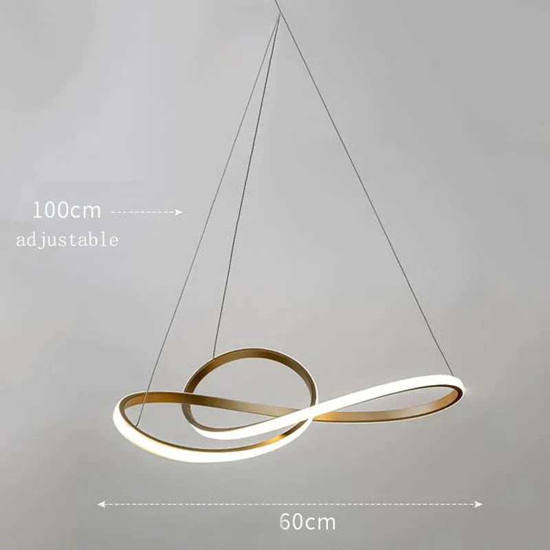 Light Luxury Simple Golden Circle Chandelier Led Nordic Modern Special - Shaped Gold 60Cm - Warm