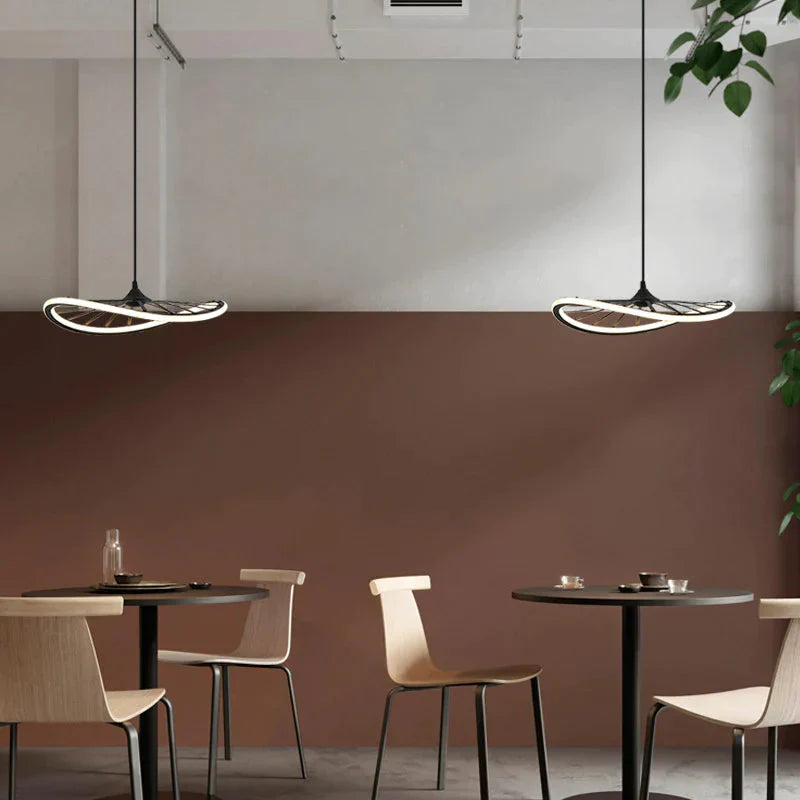 Simple Ring Shaped Chandelier Led Modern Fan Pendant
