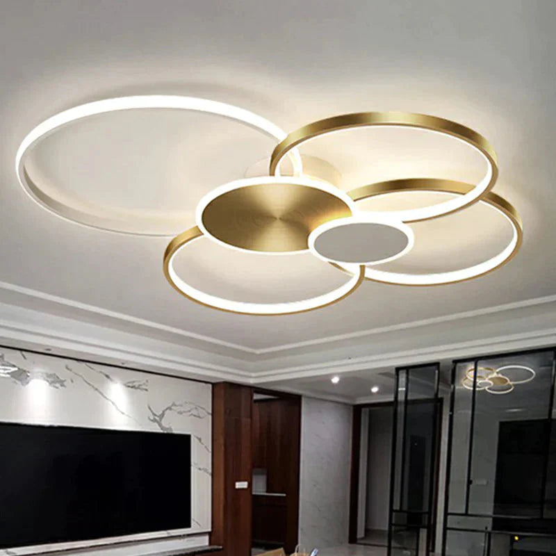 Metal Circular Flush Ceiling Light Modern LED Flush Mounted Lamp for Living Room - Clearhalo - 'Ceiling Lights' - 'Close To Ceiling Lights' - 'Close to ceiling' - 'Flush mount' - Lighting' - 2327915