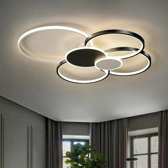 Metal Circular Flush Ceiling Light Modern LED Flush Mounted Lamp for Living Room - Clearhalo - 'Ceiling Lights' - 'Close To Ceiling Lights' - 'Close to ceiling' - 'Flush mount' - Lighting' - 2327920
