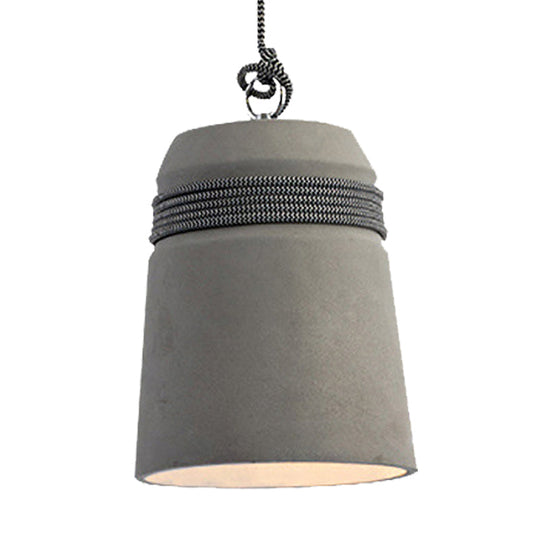 Industrial Style Cement Black/Gray/Beige Finish Pendant Light With Rope Lighting