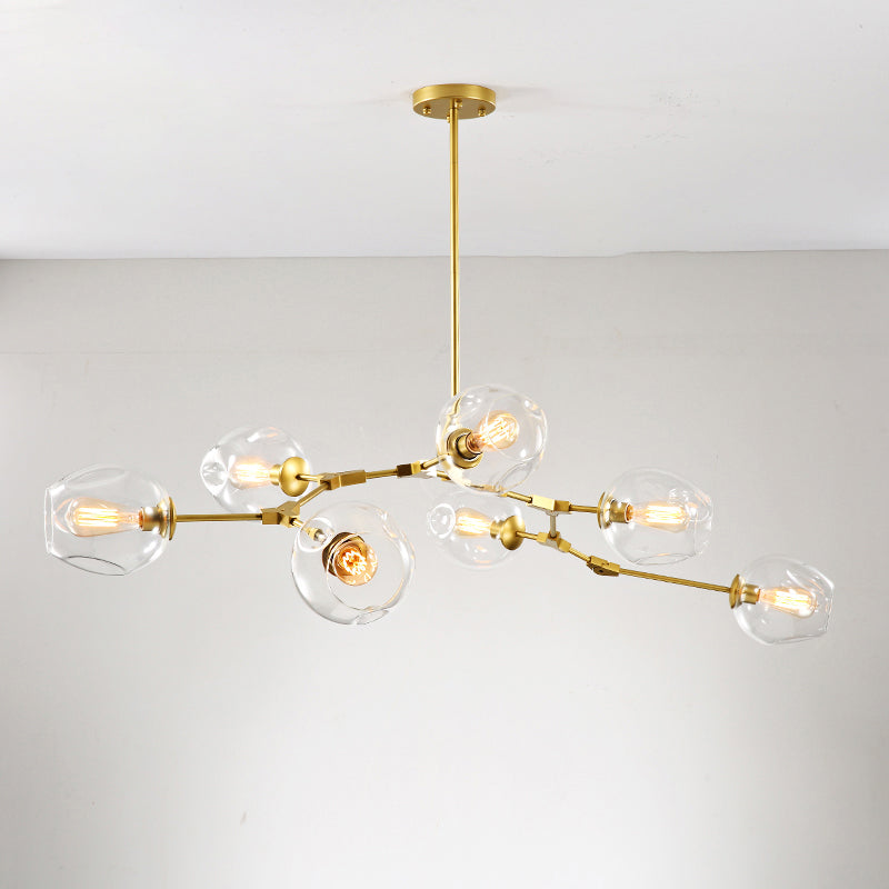 Elegant Glass Molecular Pendant Chandelier For Living Room Decor 7 / Gold Clear Lighting