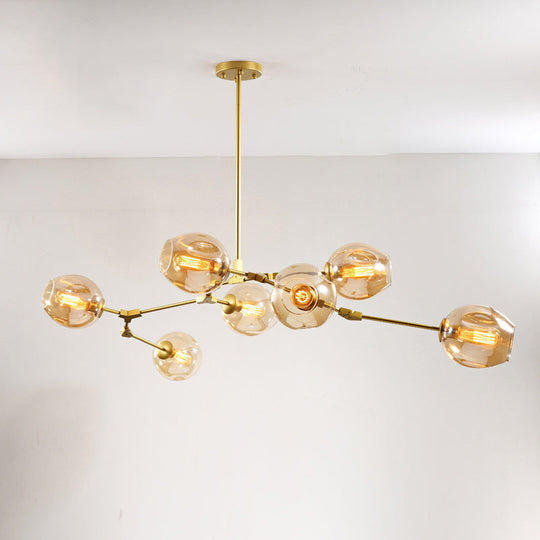 Elegant Glass Molecular Pendant Chandelier For Living Room Decor 7 / Gold Cognac Lighting