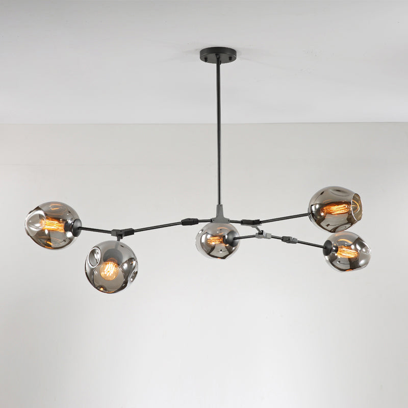 Elegant Glass Molecular Pendant Chandelier For Living Room Decor 5 / Black Smoke Grey Lighting