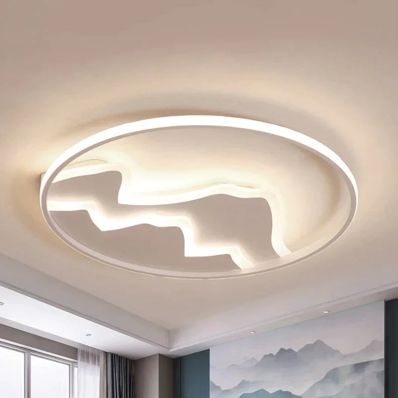 Acrylic Mountain Ceiling Light Living Room Hallway Modern LED Flushmount Light in White - White - Clearhalo - 'Ceiling Lights' - 'Close To Ceiling Lights' - 'Close to ceiling' - 'Flush mount' - Lighting' - 238235