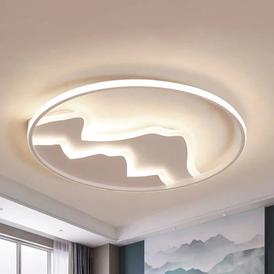 Acrylic Mountain Ceiling Light Living Room Hallway Modern LED Flushmount Light in White - White - Clearhalo - 'Ceiling Lights' - 'Close To Ceiling Lights' - 'Close to ceiling' - 'Flush mount' - Lighting' - 238235