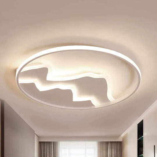 Acrylic Mountain Ceiling Light Living Room Hallway Modern LED Flushmount Light in White - Clearhalo - 'Ceiling Lights' - 'Close To Ceiling Lights' - 'Close to ceiling' - 'Flush mount' - Lighting' - 238236