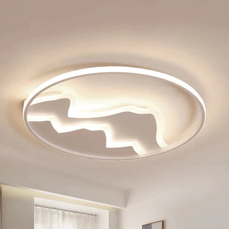 Acrylic Mountain Ceiling Light Living Room Hallway Modern LED Flushmount Light in White - Clearhalo - 'Ceiling Lights' - 'Close To Ceiling Lights' - 'Close to ceiling' - 'Flush mount' - Lighting' - 238237