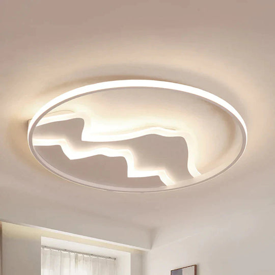 Acrylic Mountain Ceiling Light Living Room Hallway Modern LED Flushmount Light in White - Clearhalo - 'Ceiling Lights' - 'Close To Ceiling Lights' - 'Close to ceiling' - 'Flush mount' - Lighting' - 238237