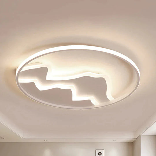 Acrylic Mountain Ceiling Light Living Room Hallway Modern LED Flushmount Light in White - Clearhalo - 'Ceiling Lights' - 'Close To Ceiling Lights' - 'Close to ceiling' - 'Flush mount' - Lighting' - 238238