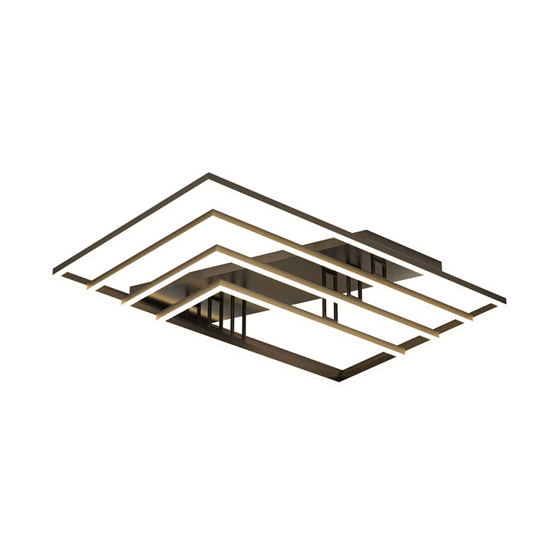Contemporary Acrylic Bedroom Ceiling Mount Light Fixture - Geometric Semi Flush