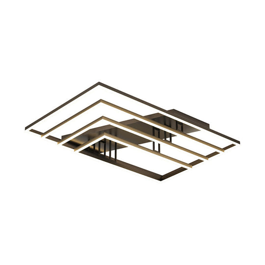 Contemporary Acrylic Bedroom Ceiling Mount Light Fixture - Geometric Semi Flush