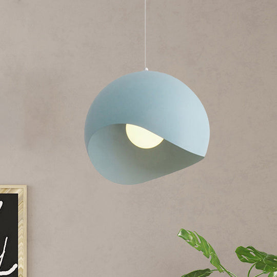 Caterina - Nordic Style Waveforms Dome Pendant Lamp 8/12 W 1 Head For Living Blue / 8