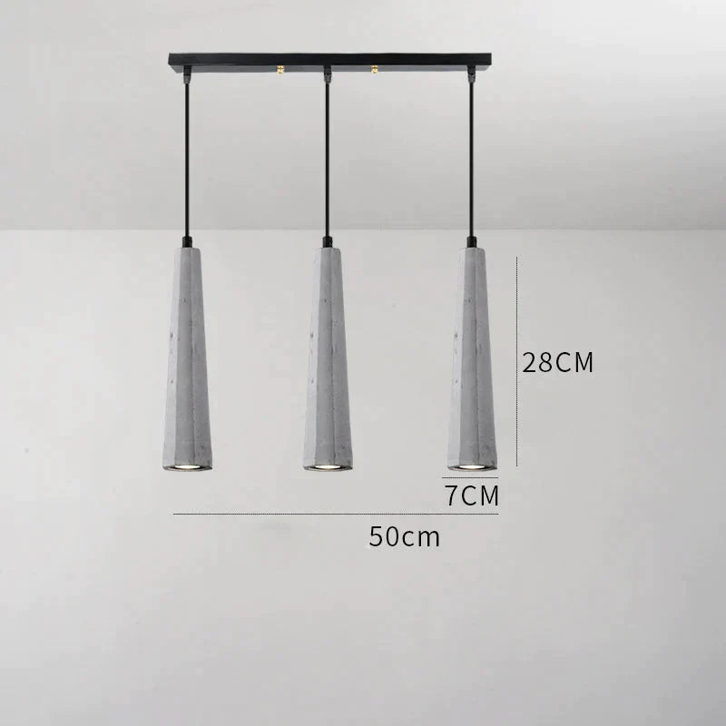 Simple Modern Creative Personality Bar Dining Room Bedside Single Three Cement Chandelier B / Tri -
