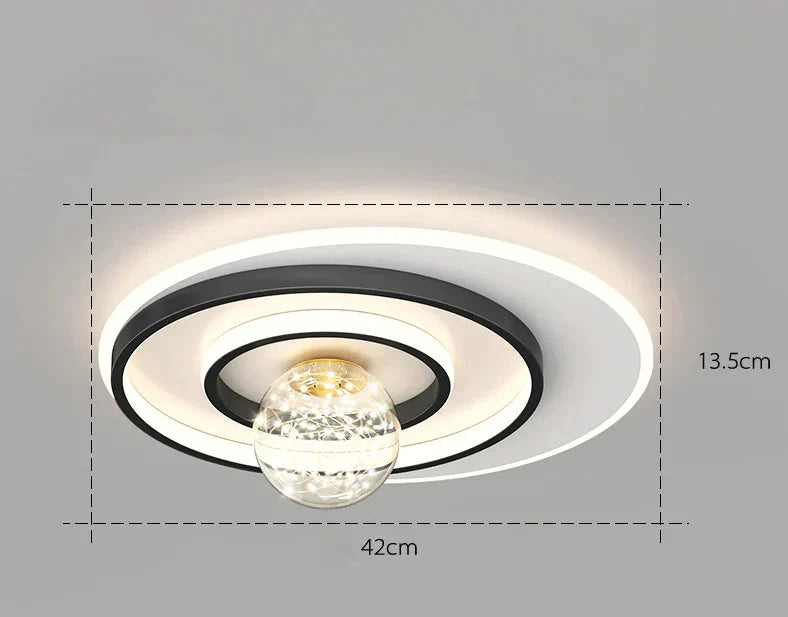 Nordic Simple Modern Atmosphere Light Luxury Living Room Bedroom Ceiling Lamp Black / B Tri - Color