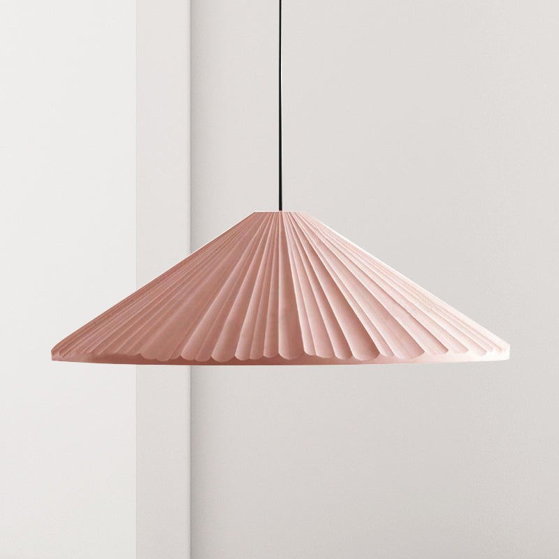 Furud - Nordic Style Fold Cone Pendant Light 1 Head Resin Hanging For
