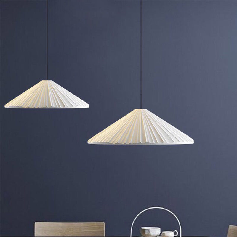 Furud - Nordic Style Fold Cone Pendant Light 1 Head Resin Hanging For