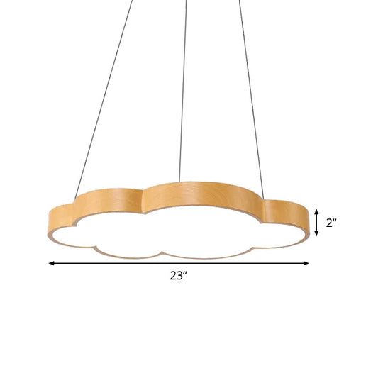 Alterf - Slim Kids Cloud Pendant Light Acrylic Hanging In Beige For Game Room