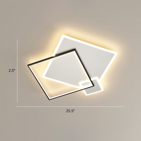 Bedroom Brilliance In A Stack: Minimalistic Led Metal Flush Mount Ceiling Ligh Black - White /
