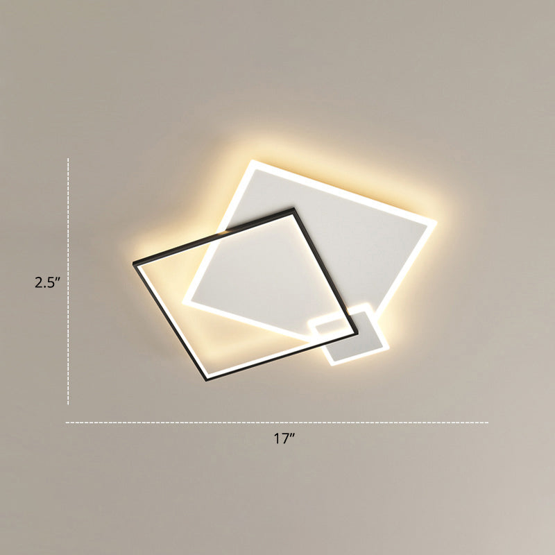 Bedroom Brilliance In A Stack: Minimalistic Led Metal Flush Mount Ceiling Ligh Black - White /