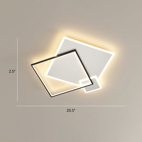 Bedroom Brilliance In A Stack: Minimalistic Led Metal Flush Mount Ceiling Ligh Black - White /