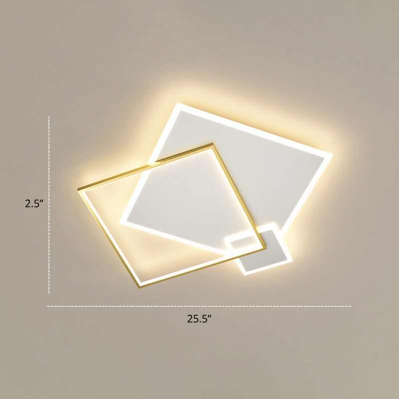Bedroom Brilliance In A Stack: Minimalistic Led Metal Flush Mount Ceiling Ligh White - Gold /