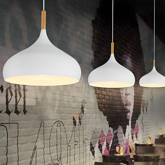 Scarlett - Nordic 9.5/12.5/14W Teardrop Pendant Lighting In Style Metal 1 Light Black/White/Gold
