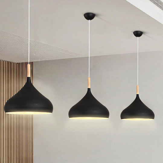 Scarlett - Nordic 9.5/12.5/14W Teardrop Pendant Lighting In Style Metal 1 Light Black/White/Gold